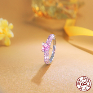 Anillo <span class=keywords><strong>de</strong></span> Eternidad <span class=keywords><strong>de</strong></span> Plata <span class=keywords><strong>de</strong></span> Ley 925 con Forma <span class=keywords><strong>de</strong></span> Corazón y Circonitas Rosas para Mujer, Anillo <span class=keywords><strong>de</strong></span> Compromiso Romántico para Enamorados, Regalo <span class=keywords><strong>de</strong></span> Joyería - Product Image 6