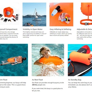 Bouée de natation gonflable étanche en PVC 20L avec sac étanche intégré, flotteur de sécurité pour l'entraînement de natation sécurisé, la plage, les voyages et les sports - Caractéristiques pour utilisation sèche et humide - Product Image 4