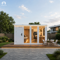 Cabaña de Jardín de Diseño Moderno, Caseta Exterior Prefabricada Modular para Construir Uno Mismo, Impermeable y Ecológica para Patio Trasero