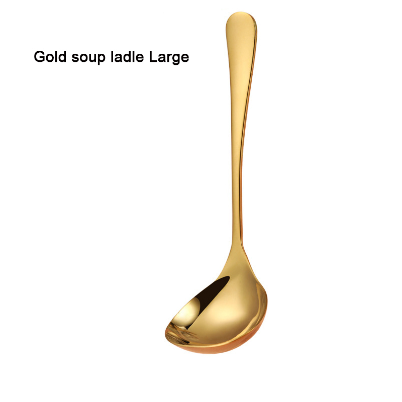 Louche à soupe dorée, grand modèle