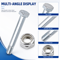 5/16"-18 UNC Sechskantschrauben- und Muttern-Sets, verzinkter Kohlenstoffstahl-Befestigungssatz für Lenkrollen-Montageteile