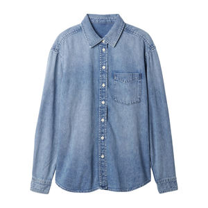 Produttore OEM cotone Denim elasticizzato resistente di alta qualità manica <span class=keywords><strong>lunga</strong></span> giacche da <span class=keywords><strong>donna</strong></span> <span class=keywords><strong>camicia</strong></span> con Logo personalizzato per abbigliamento Outdoor - Product Image 1