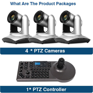 Gói hệ thống hội nghị video 4K PTZ = 3 camera + 1 Bộ điều khiển cần điều khiển <span class=keywords><strong>20x</strong></span> Zoom NDI cho phòng lớn phát trực tiếp lớp học - Product Image 2