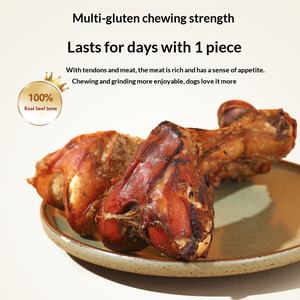 Os de moelle de bœuf naturels avec de la viande véritable - Friandises à mâcher durables pour les mâcheurs agressifs - Favorise la santé des dents et des gencives - Product Image 3