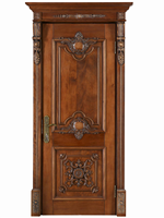 Porte d'entrée en bois massif de noyer, style américain traditionnel, finition imperméable, pour villa ou maison, directement de l'usine chinoise