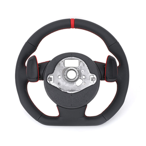Volant en cuir véritable avec reconnaissance tactile et vibrations, surpiqûres rouges pour <span class=keywords><strong>Audi</strong></span> 08 <span class=keywords><strong>Audi</strong></span> TT <span class=keywords><strong>Sline</strong></span> S4 A4 B8 Q5L Q3 Q5 Q7 Q8 RSQ3 - Product Image 2