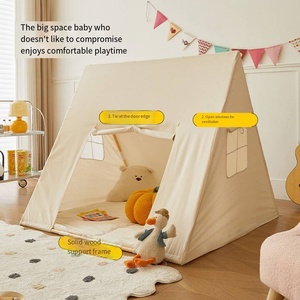 Enfants soirée pyjama activité tente bébé blanc <span class=keywords><strong>Beige</strong></span> indien <span class=keywords><strong>tipi</strong></span> tente coton tissu enfants jouer jouet tente - Product Image 4