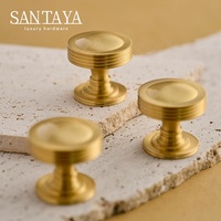 Poignées Santaya en laiton brossé massif pour armoires de cuisine, boutons de tiroir de chambre à coucher, poignée de meuble en bronze