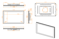 Écran tactile capacitif industriel intégré de 15,6 pouces, 18,5 pouces, 21,5 pouces, 23,6 pouces, moniteur LCD à cadre ouvert, 16:9 HD-MI/USB, garantie 1 an