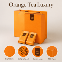 Boîte Cadeau Thé Orange Écologique avec Logo Personnalisé, Emballage Premium pour Thé Dancong Phoenix, Tonique Alimentaire, OEM ODM