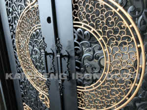 Puertas de hierro forjado personalizadas o estándar, <span class=keywords><strong>puerta</strong></span> de entrada doble de hierro forjado para Exterior - Product Image 6
