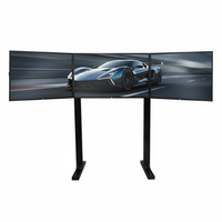 Support triple moniteur réglable HanTe 4080 pour simulateur de course, support de moniteur en alliage d'aluminium série 6063
