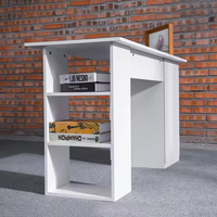 Mobilier moderne de luxe en bois blanc Table d'ordinateur de bureau avec tiroir de bureau Rangement de bureau d'ordinateur Tiroirs d'étagères Étagères à chaussures