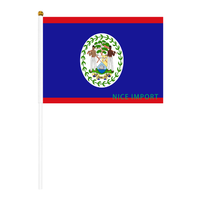 Drapeau de la Barbade, petit drapeau portable résistant aux intempéries en polyester pour la décoration de table, les événements scolaires, les matchs de football, les défilés, les célébrations