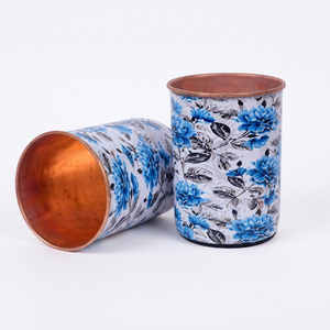 Verre à double paroi en émail floral oriental pour boissons chaudes, cadeau pour adultes - Product Image 1