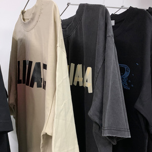 High Quality 2026 Spring New <b>Men's</b> Loose Short Sleeved T-shirt <b>Men's</b> 100% Cotton Hip Hop T-shirt Oversized Vintage T Shirts - Product Image 1