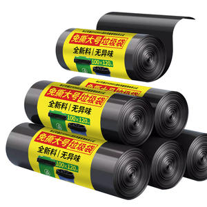 Bolsas de Basura Negras Extra Gruesas XL 100x120cm con Boca Plana para Uso Comercial en Hoteles, Paquete de 50 - Product Image 1