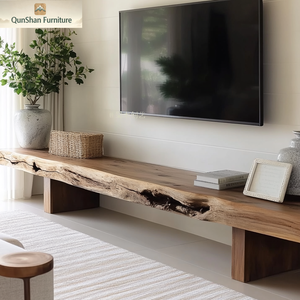 Meuble <span class=keywords><strong>TV</strong></span> moderne en bois massif, style luxe léger, pour salon, <span class=keywords><strong>petit</strong></span> appartement, avec rangement et <span class=keywords><strong>banc</strong></span> - Product Image 4