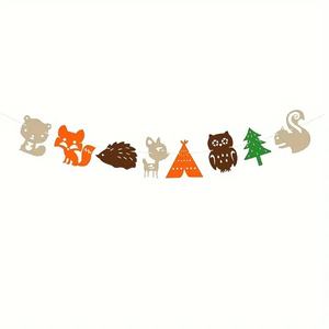 Noël Forêt Animaux Feutre Pliant <span class=keywords><strong>Guirlande</strong></span> <span class=keywords><strong>Dinosaure</strong></span> Forme Sérigraphie Bannière Fête D'<span class=keywords><strong>anniversaire</strong></span> Fournitures Y Compris Animal - Product Image 6
