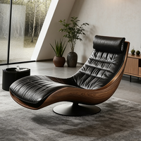 Canapé-lit de salon nordique du milieu du siècle, fauteuil pivotant rembourré, design d'intérieur, bureau à domicile, canapé paresseux d'intérieur, siège-lit