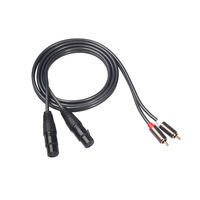 Câble audio coaxial à fibre optique avec tête plaquée or en cuivre 2RCA mâle double XLR femelle gaine en PVC moniteur microphone ordinateur