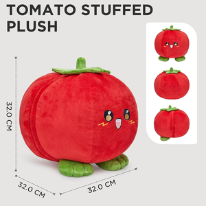 Peluche Tomate Mignonne en Gros avec 4 Petites Tomates, Coussin Doux en Coton PP Rembourré en Forme de Fruit pour Enfants et Bébés - Product Image 2
