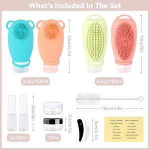 Approved Refillable Soft Silicone Squeeze 100ml Leak Proof Reusable Travel Bottles with Pocket for Lotion and Toiletries - Product Image 2