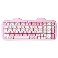 Clavier mécanique sans fil YUNZII C98, 99 touches, BT5.0/2.4G/USB-C, Hot Swap, axe rouge, RGB personnalisé, design gâteau mignon, compatible Windows