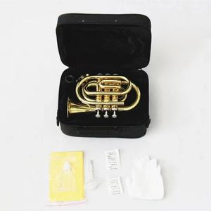 Trompette de poche en acier inoxydable à valves oem de haute qualité trompette en laiton à vendre avec sacs d'instruments et étuis trompette - Product Image 6