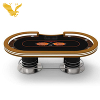 Luckyh — Table de Poker à Double couche, 110 pouces, en acier inoxydable, de luxe, légère, Texas