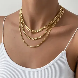 2 Years <strong>Guarantee</strong> Real Solid Unisex Cuban <strong>Chain</strong> 3/4/5mm Gold Smooth 5A Zircon 18k Gold Filled Cuban <strong>Chains</strong> - Product Image 3