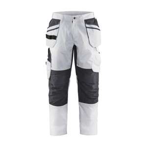 BLAKLADER - 109613301098C56 Painters <b>trousers</b> with stretch <b>White</b>/Dark grey - EAN 7330509658956 <b>WORK</b> <b>TROUSERS</b> CARGO <b>WORK</b> <b>TROUSERS</b> - Product Image 1