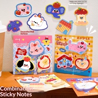 Adorables notes autocollantes sur le thème des animaux de compagnie, autocollants décoratifs multi-pièces pour étudiants, notes de planification, notes de message, mémos, adhésifs réutilisables