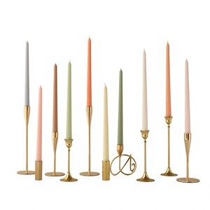 New Decorative Metal Taper <b>Candlestick</b> <b>Holders</b> Set Elegant Gold <b>Brass</b> Finish Candle Stand For Wedding Dining Table Home Decor - Product Image 1