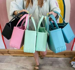 Free Sample New Design Blank <b>Croc</b> Makeup Handbag Tote Silicone Beach <b>Insert</b> Bogg Bag - Product Image 2