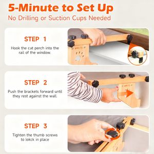 JQ Verstellbare Fensterliege für Katzen mit Waschbarem Bettbezug für Wohnungskatzen - Product Image 4