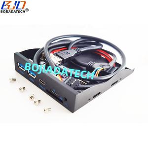 Panel Depan Desktop Floppy Bay 3.5 inci dengan 2 Konektor USB 3.2 Tipe-A + Tipe-C 5Gbps + Slot SD TF HD & Audio untuk Casing Komputer PC - Product Image 2