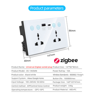 مقابس ومنفذ جداري 13a * 86 مع تحكم صوتي ذكي للحياة المنزلية من LEDEAST Tuya Zigbee يدعم Alexa Google - Product Image 4