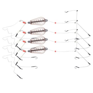 4 Uds jaula de cebo de <span class=keywords><strong>pesca</strong></span> cesta de resorte de cobre alimentador de señuelos con anzuelos accesorios de <span class=keywords><strong>pesca</strong></span> - Product Image 3