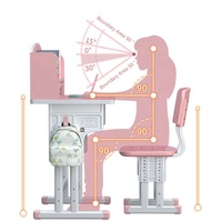 Ensemble bureau et chaise réglable en hauteur pour enfants, table d'étude avec tiroir pour salle d'étude pour enfants