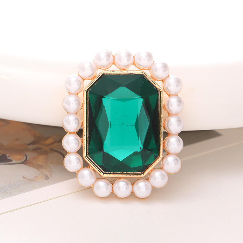 D2012 gema de perla octogonal (verde oscuro)