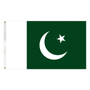 Bendera Negara Pakistan Harga Murah Poliester 3X5 Kaki dan Bendera Nasional dengan Dua Grommet
