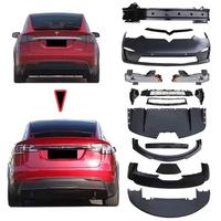 Para Tesla Model X, Kit de parachoques automático, actualización delantera y trasera con Material de fibra de vidrio de hierro ABS, incluye Clips