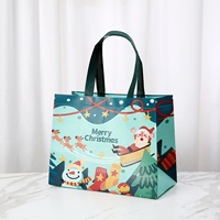 Sac fourre-tout promotionnel personnalisé en non-tissé laminé thermosoudé, avec soufflet extensible, idéal pour les fêtes et le shopping de Noël – Nouvelle collection tendance