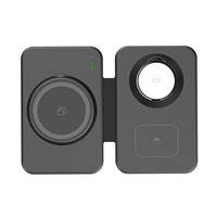 Estación de Carga Inalámbrica Magnética 3 en 1 de 15W, Carga Rápida para Teléfono Móvil, Reloj Inteligente y Auriculares