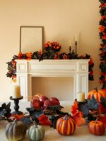 Guirlande artificielle de feuilles d'érable automnales orange, rouge et jaune pour la décoration de mariages, de maisons et de fêtes