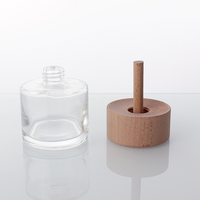 Flacon d'arôme rond vide de haute qualité 50 ml avec couvercle en bois, flacon de parfum pour voiture, désodorisant pour voiture, flacon de parfum pour voiture vide