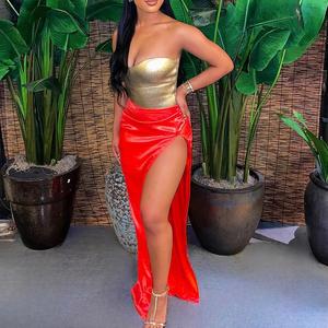 Hauts sexy pour femmes, style Y2K, design chic, brillants, moulants, sans bretelles, tube, tendance - Product Image 6