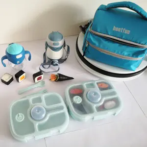 Arrivo 5 scomparti personaggio lunch box per bambini con set di posate per bambini che tornano a scuola