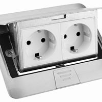 Prise de sol escamotable en aluminium argenté de style européen avec ports USB pour usage commercial 110-250V – Meilleure vente